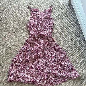 Pink and white flowered dress
